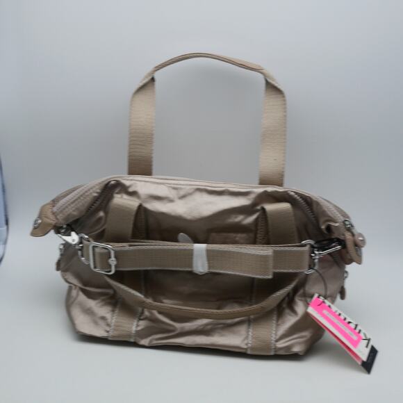 NEW Kipling Mini Tote Bag Purse Metallic Glow Monkey Charm Shoulder Strap Handle - Picture 7 of 16